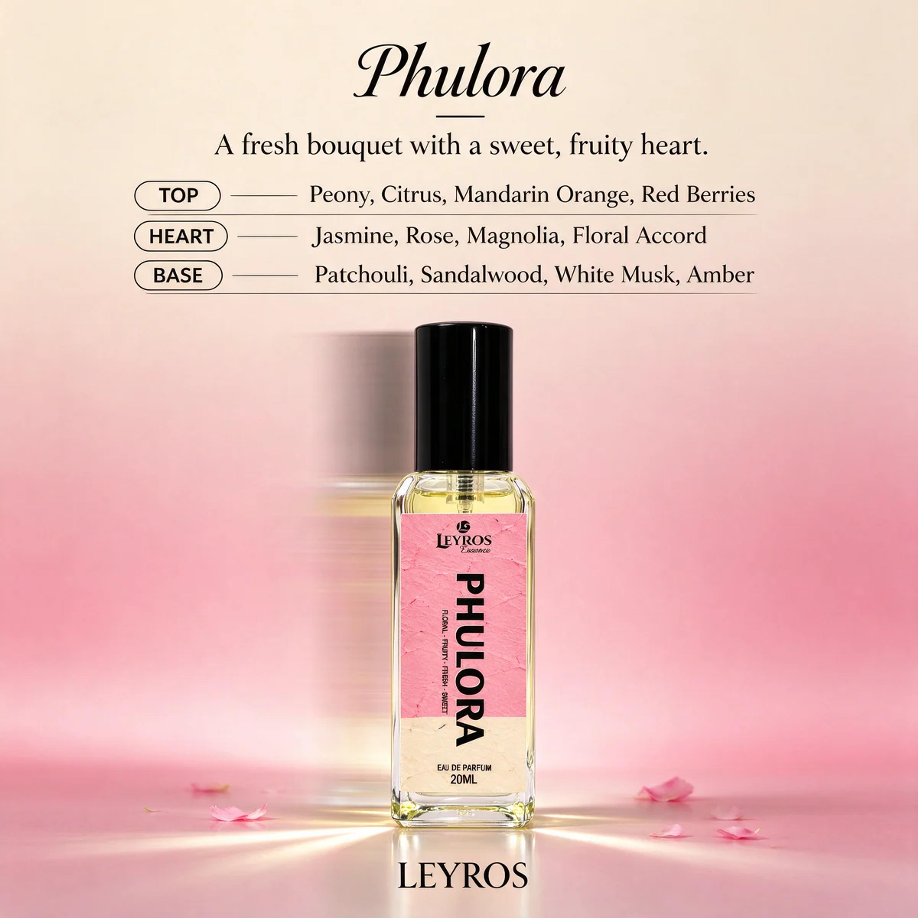 Phulora Eau de Parfum 20ml | Floral, Fruity & Fresh | Sweet Floral Perfume for Women product image 3