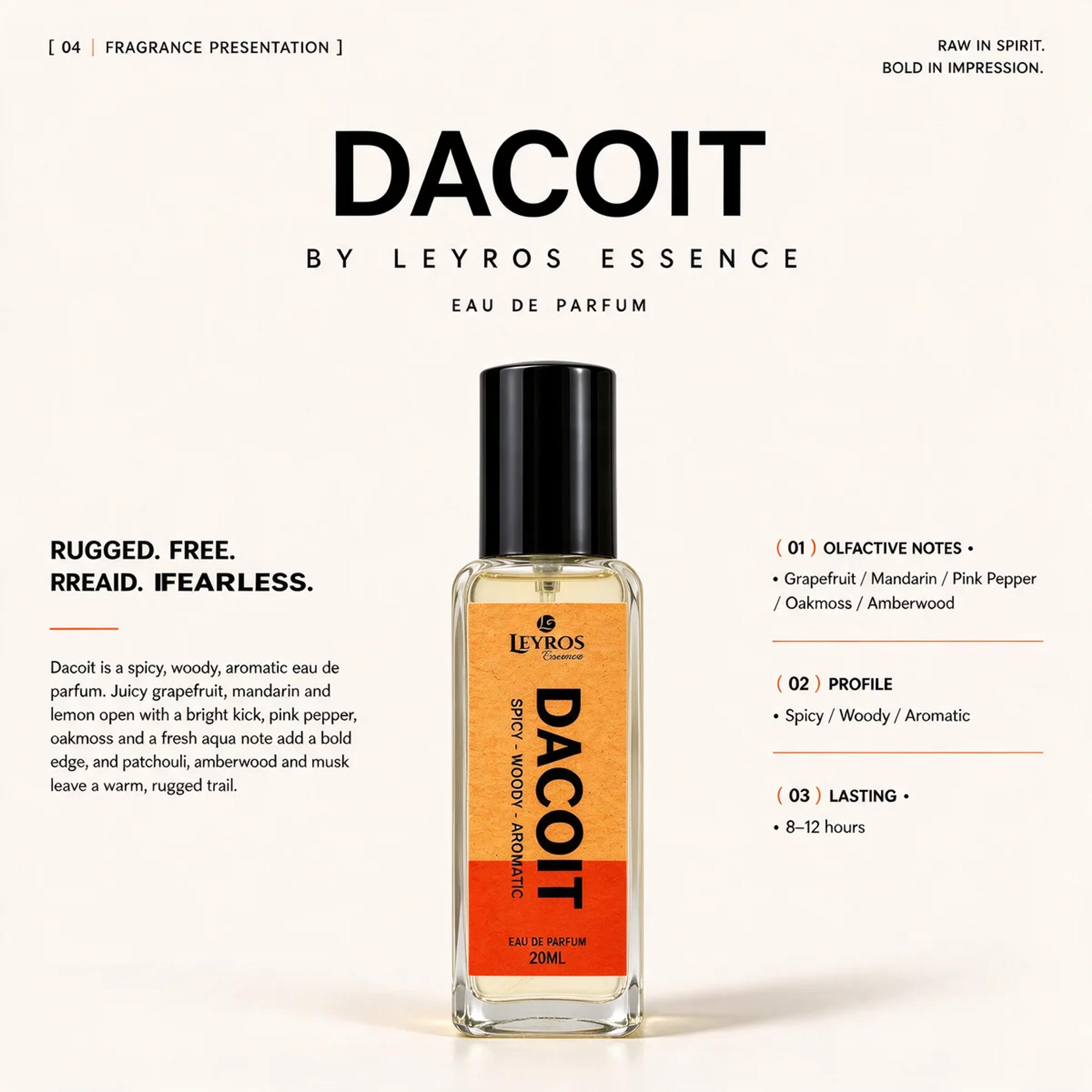 Dacoit Eau de Parfum 20ml | Spicy, Woody & Aromatic | Bold Perfume for Men product image 3