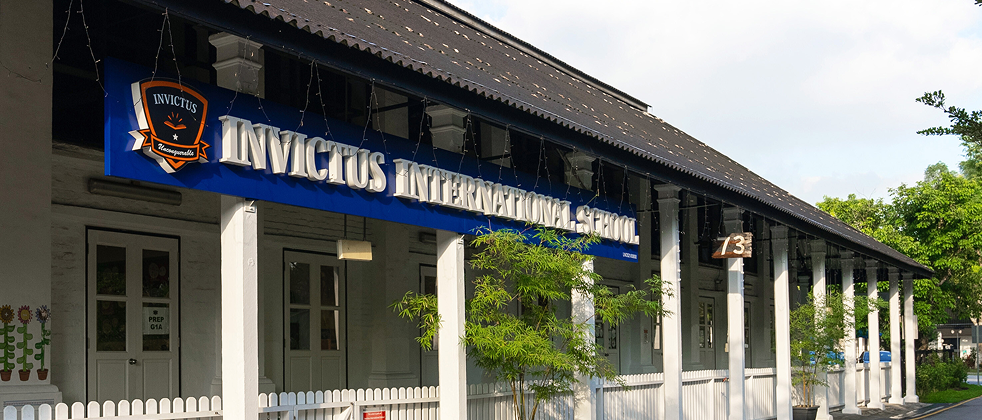 Front entrance of Invictus International School Dempsey Hill Singapore campus