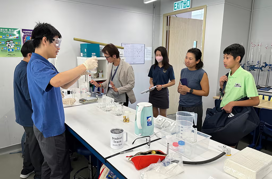 Students demonstrating science experiments
