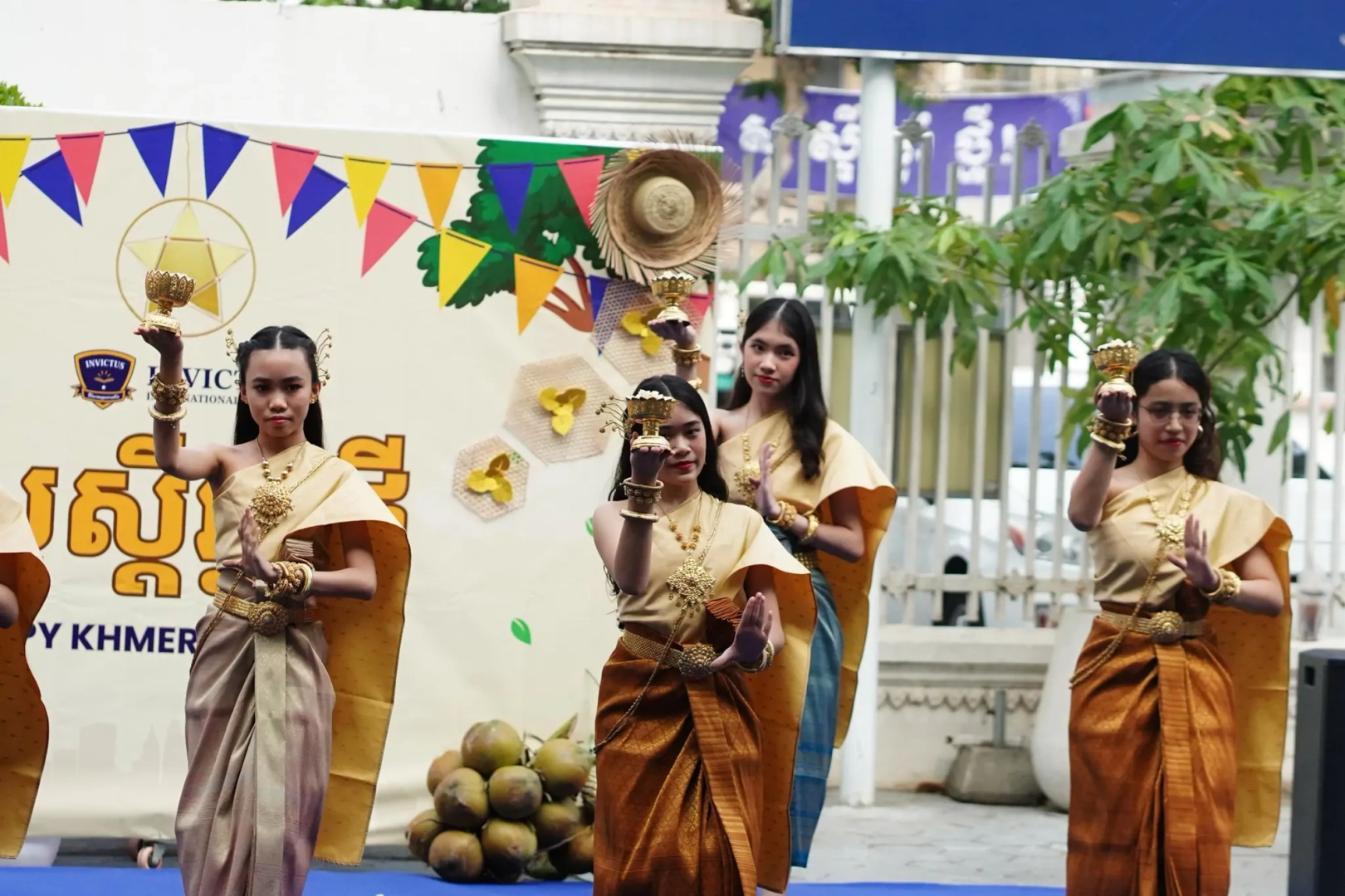 Invictus students in Phnom Penh performing a traditional dance