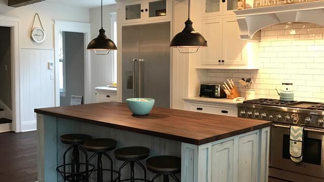 White Inset Cabinetry with Subway Tile Backsplash by Dana Snyder