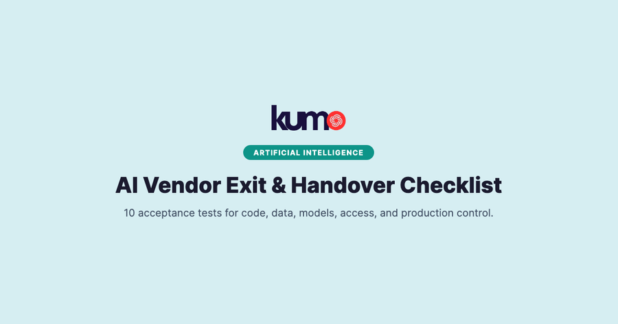AI vendor exit checklist with 10 production handover acceptance tests