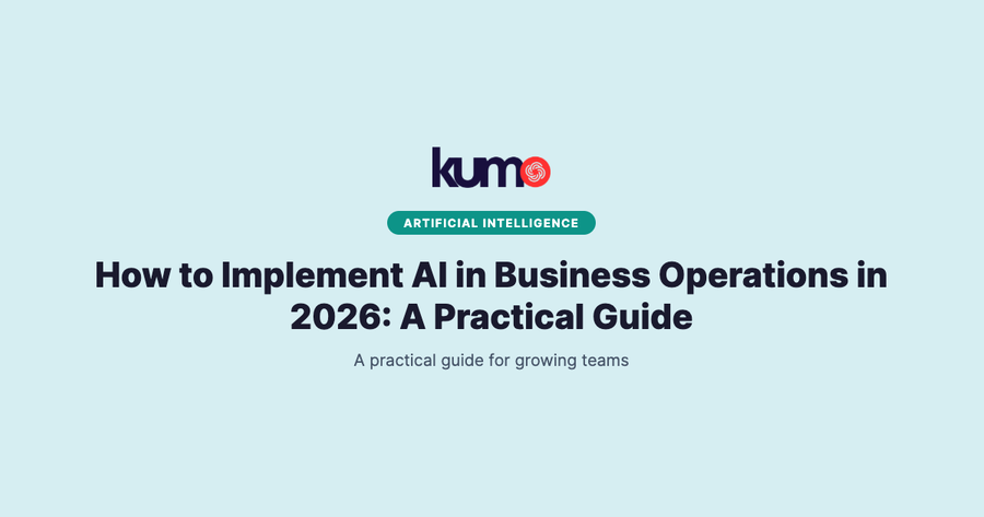 How to Implement AI in Business Operations in 2026: A Practical Guide blog banner