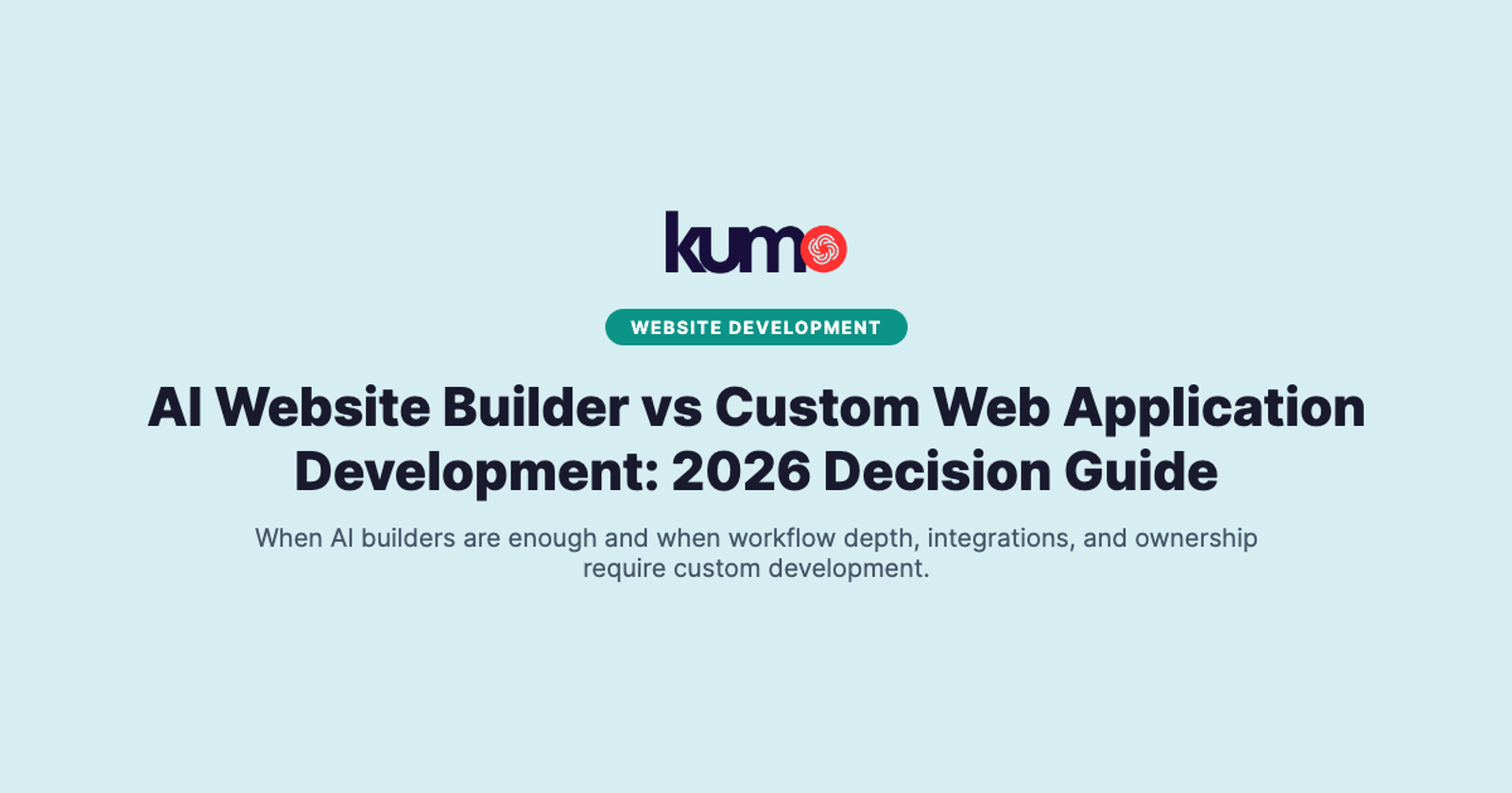 AI Website Builder vs Custom Web Application Development: 2026 Decision Guide