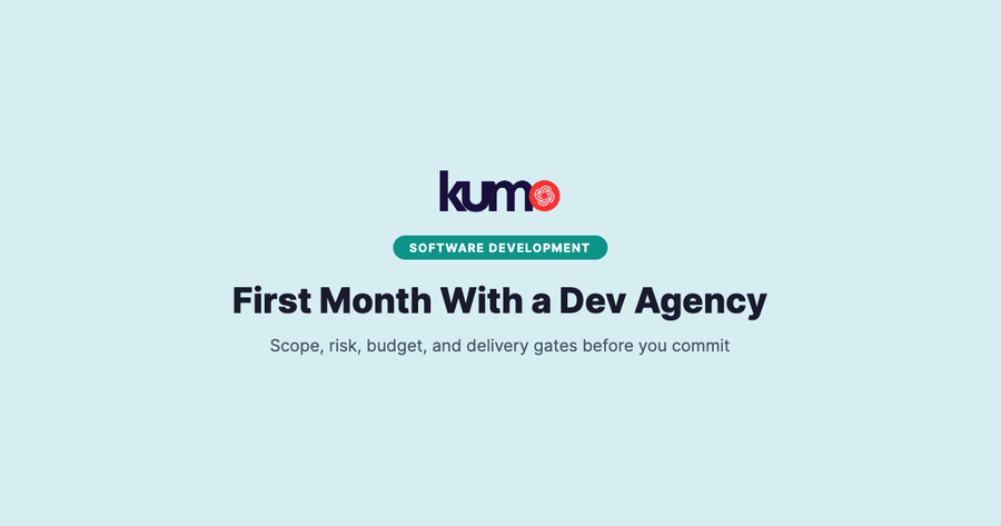 KumoHQ BlogBanner for What to Expect in Your First Month Working With a Dev Agency