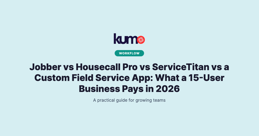 Jobber vs Housecall Pro vs ServiceTitan vs a Custom Field Service App: What a 15-User Business Pays in 2026 blog banner