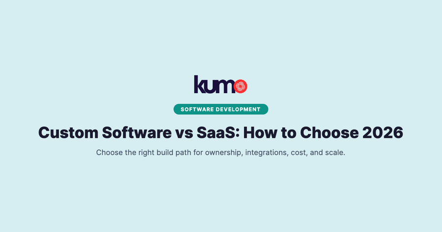 Custom Software vs SaaS: How to Choose 2026 | KUMO