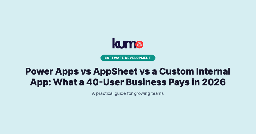 Power Apps vs AppSheet vs a Custom Internal App: What a 40-User Business Pays in 2026 blog banner