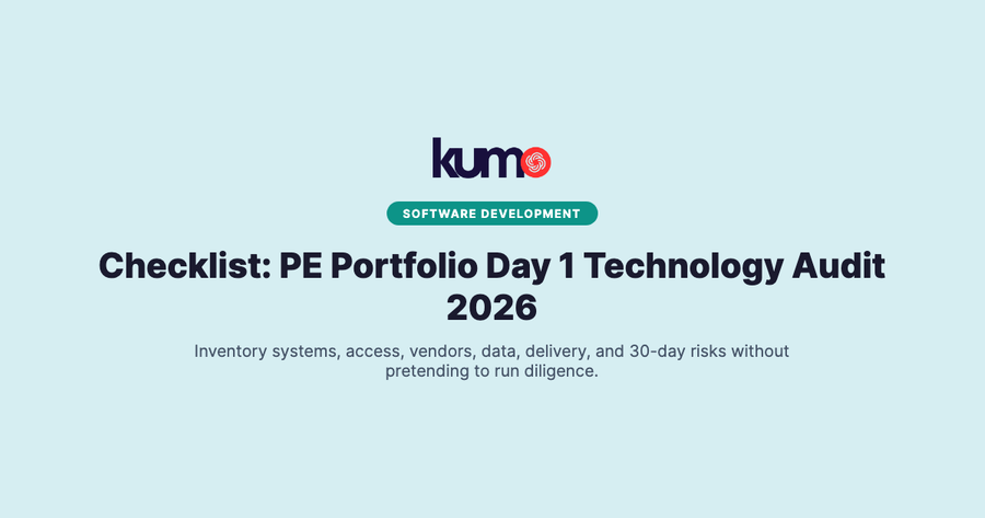 Checklist: PE Portfolio Day 1 Technology Audit 2026
