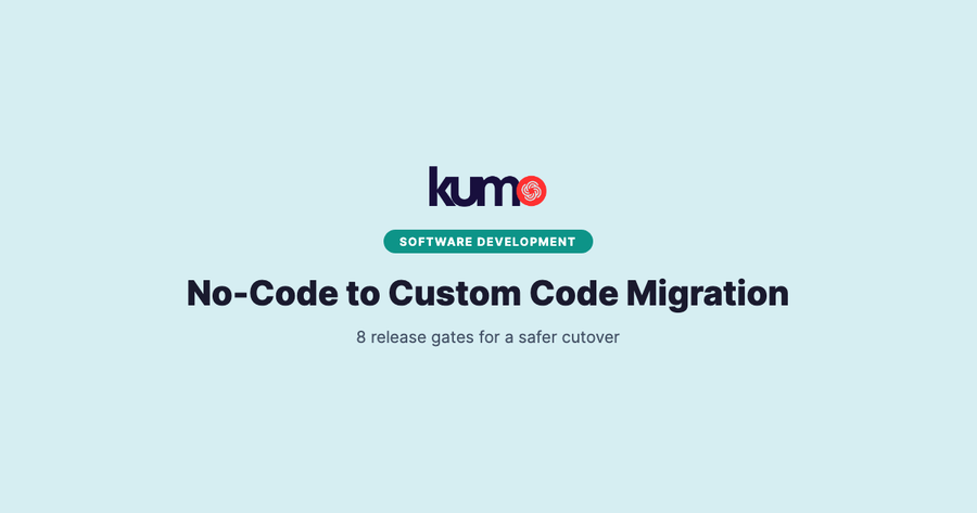 No-code to custom code migration release gates