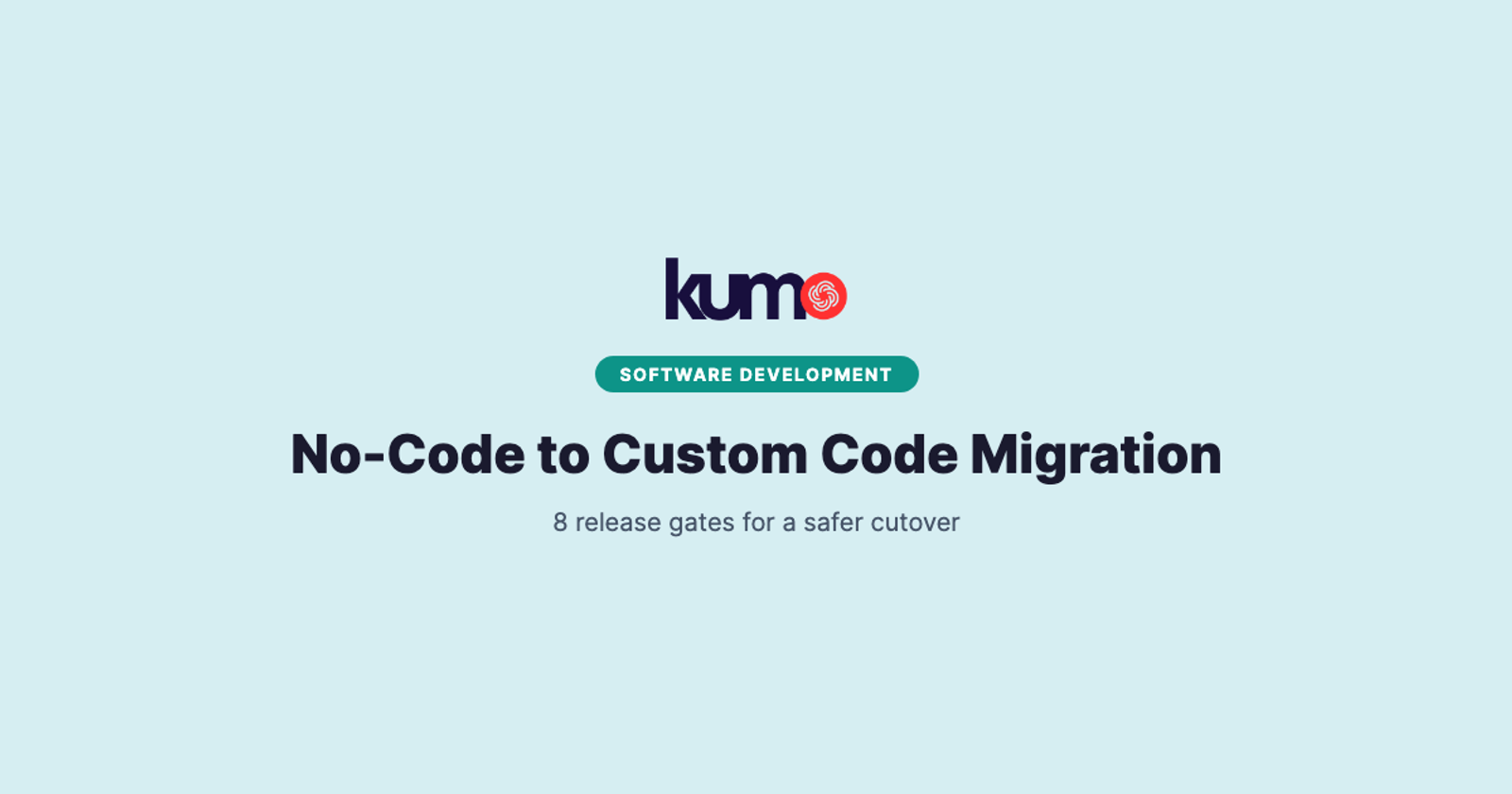 No-code to custom code migration release gates