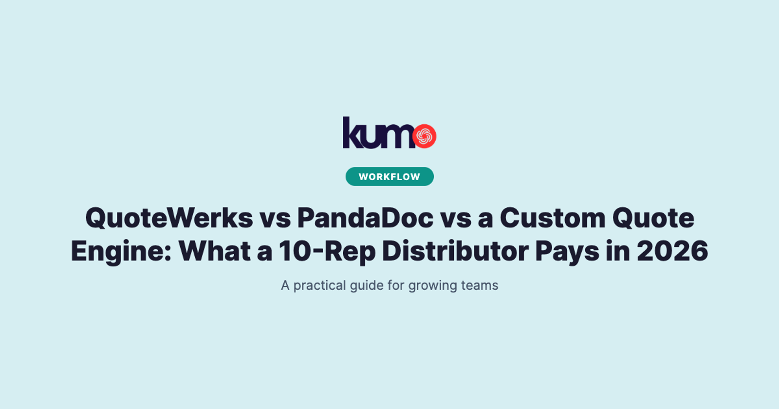 QuoteWerks vs PandaDoc vs a Custom Quote Engine: What a 10-Rep Distributor Pays in 2026 blog banner