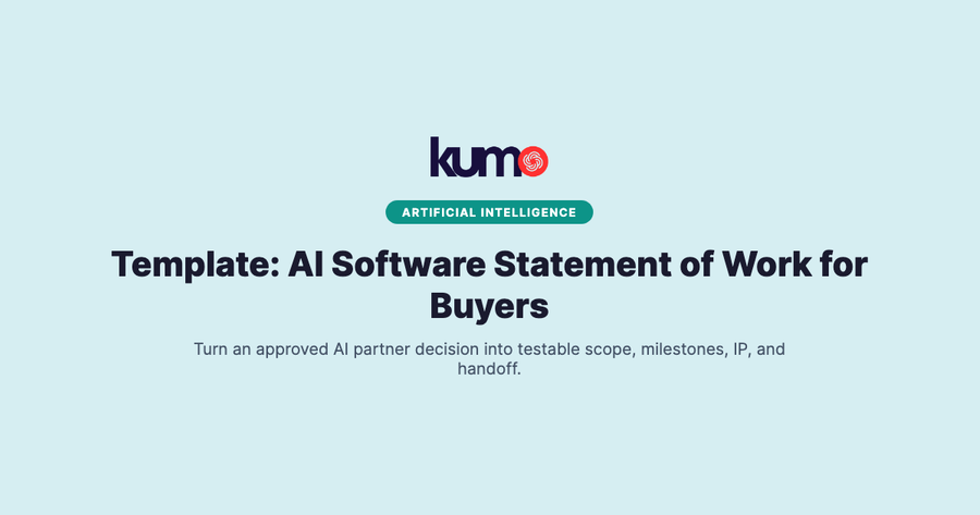 AI software statement of work template covering scope, tests, milestones, IP, and handoff