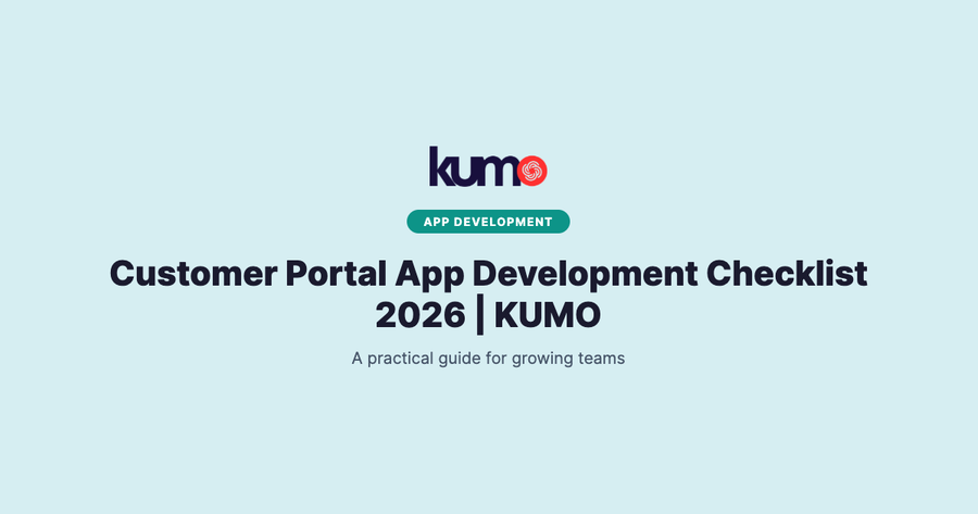 Customer Portal App Development Checklist 2026 | KUMO blog banner