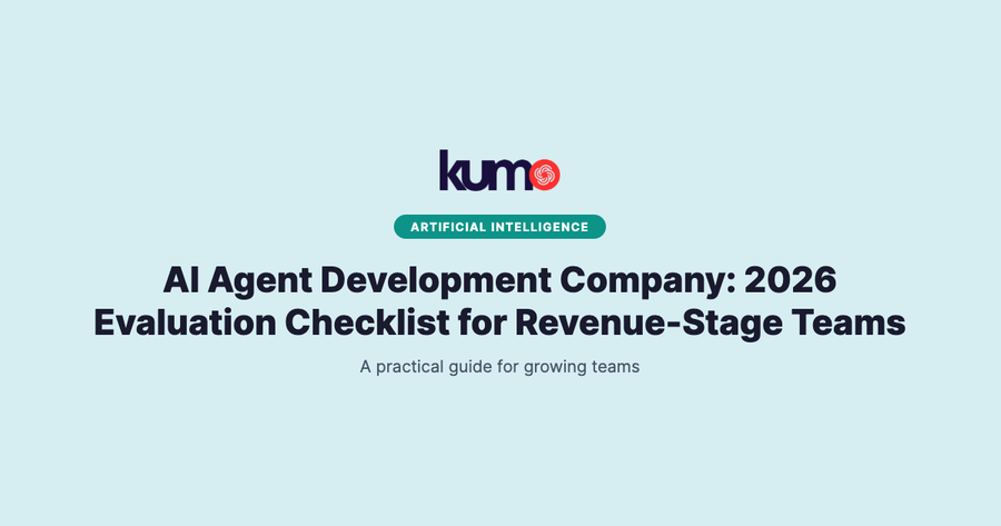 AI Agent Development Company: 2026 Evaluation Checklist for Revenue-Stage Teams blog banner