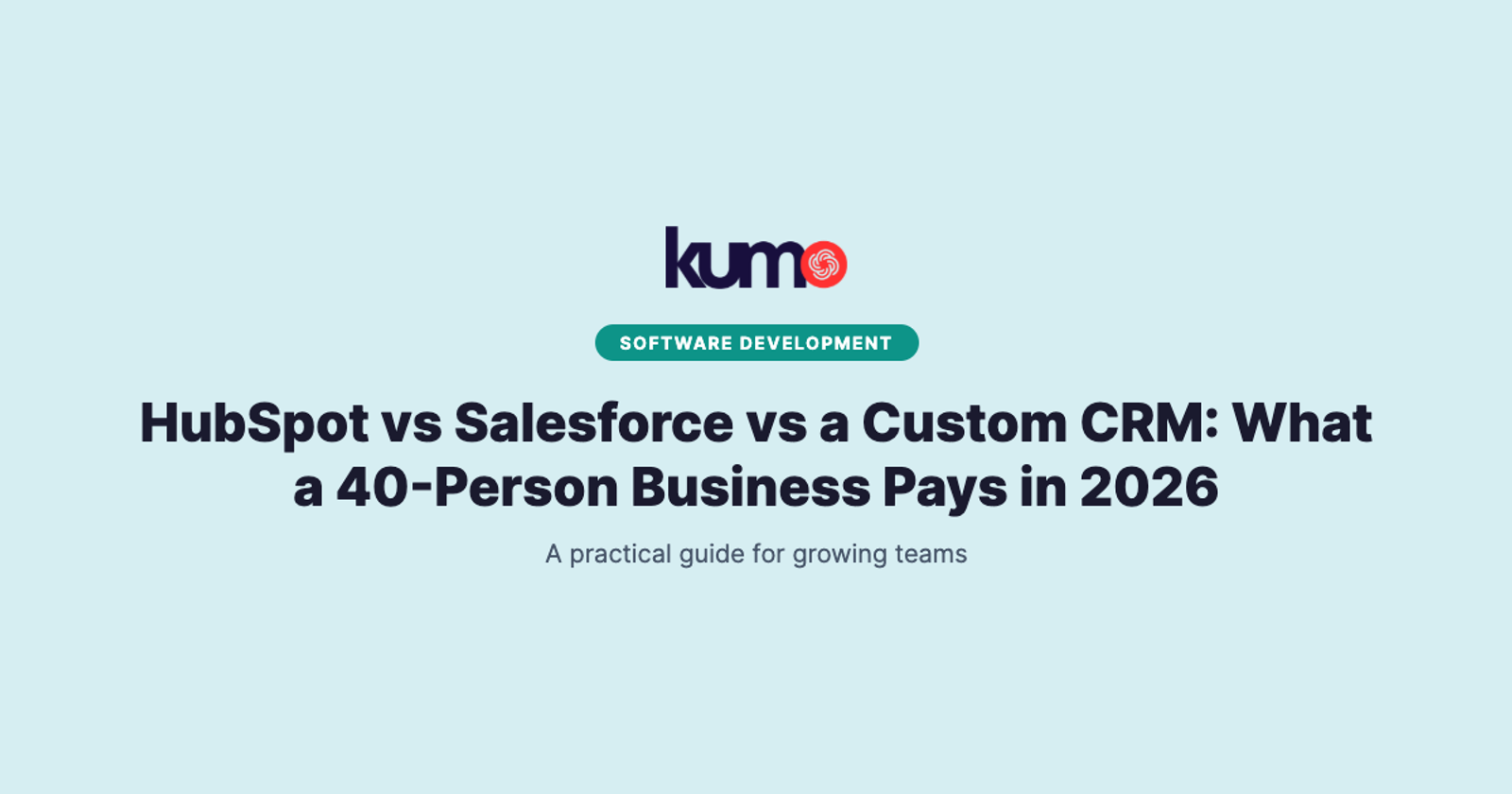 HubSpot vs Salesforce vs a Custom CRM: What a 40-Person Business Pays in 2026 blog banner