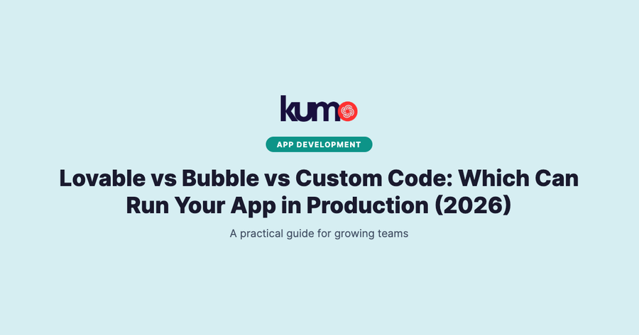 Lovable vs Bubble vs Custom Code: Which Can Run Your App in Production (2026) blog banner
