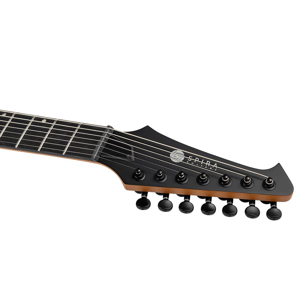Spira S-407-MBK-LH Left-Handed 7-String Electric Guitar (Satin Black)
