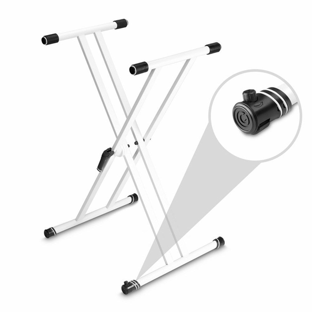 Gravity KSX2 Double Braced Keyboard Stand X-Frame w/ VariFoot (White)