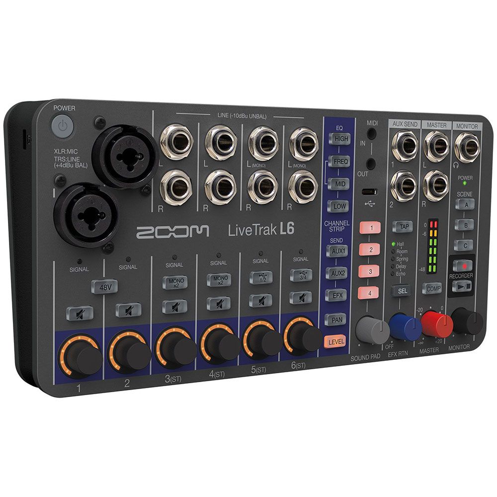 Zoom LiveTrak L-6 Portable 6 Channel Digital Mixer and Multitrack