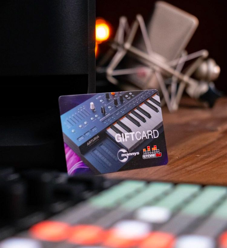 A close-up of a gift card