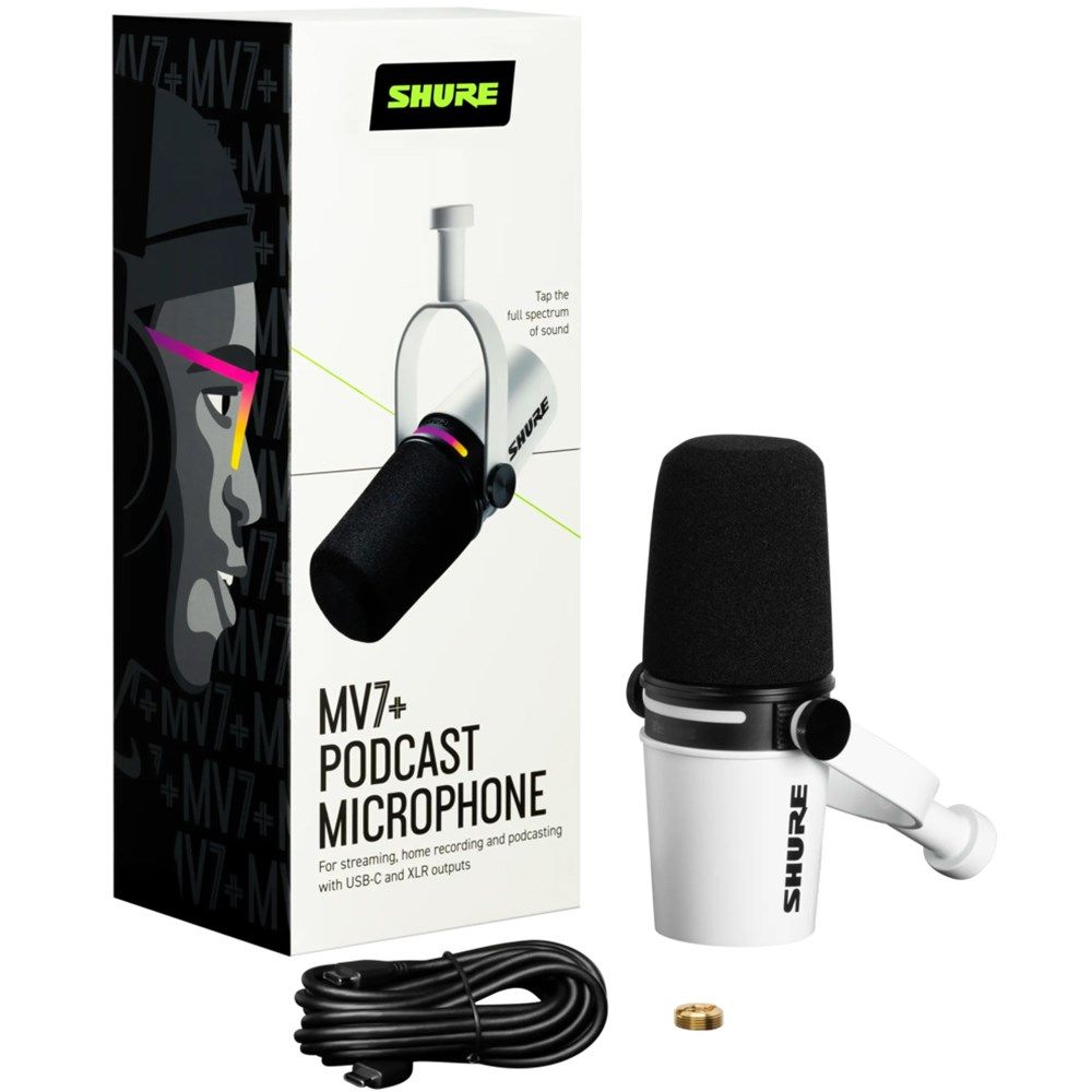 Shure Motiv MV7+ USB / XLR Dynamic Podcasting Microphone w/ LED