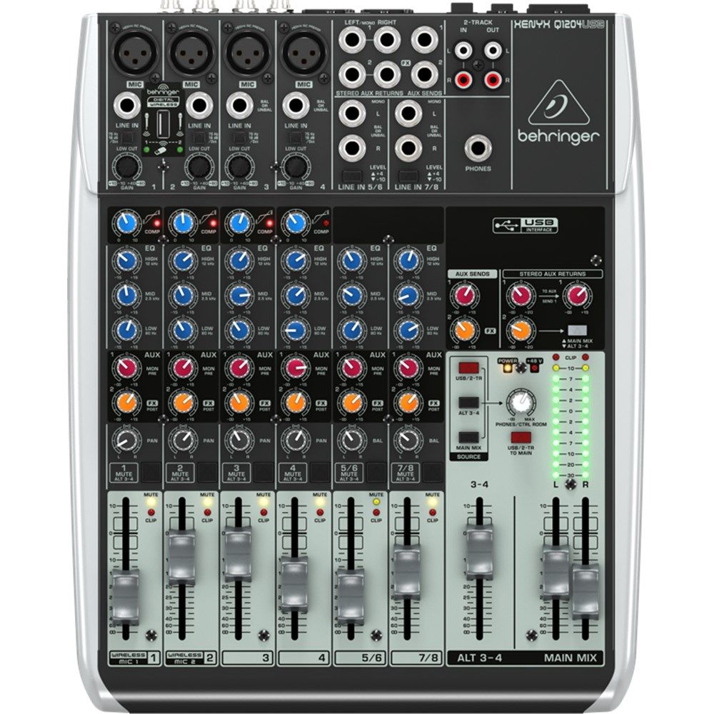 Behringer Xenyx Q1204USB 12-Input Mic/Line Mixer w/ USB