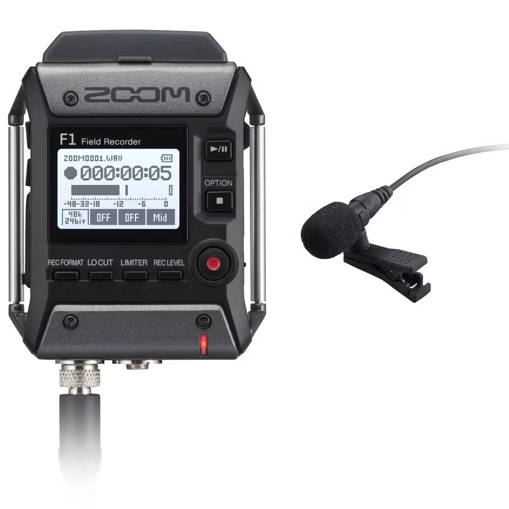 Zoom F1-LP Bonus Pack F1 Field Recorder + LMF1 Lavalier Mic +