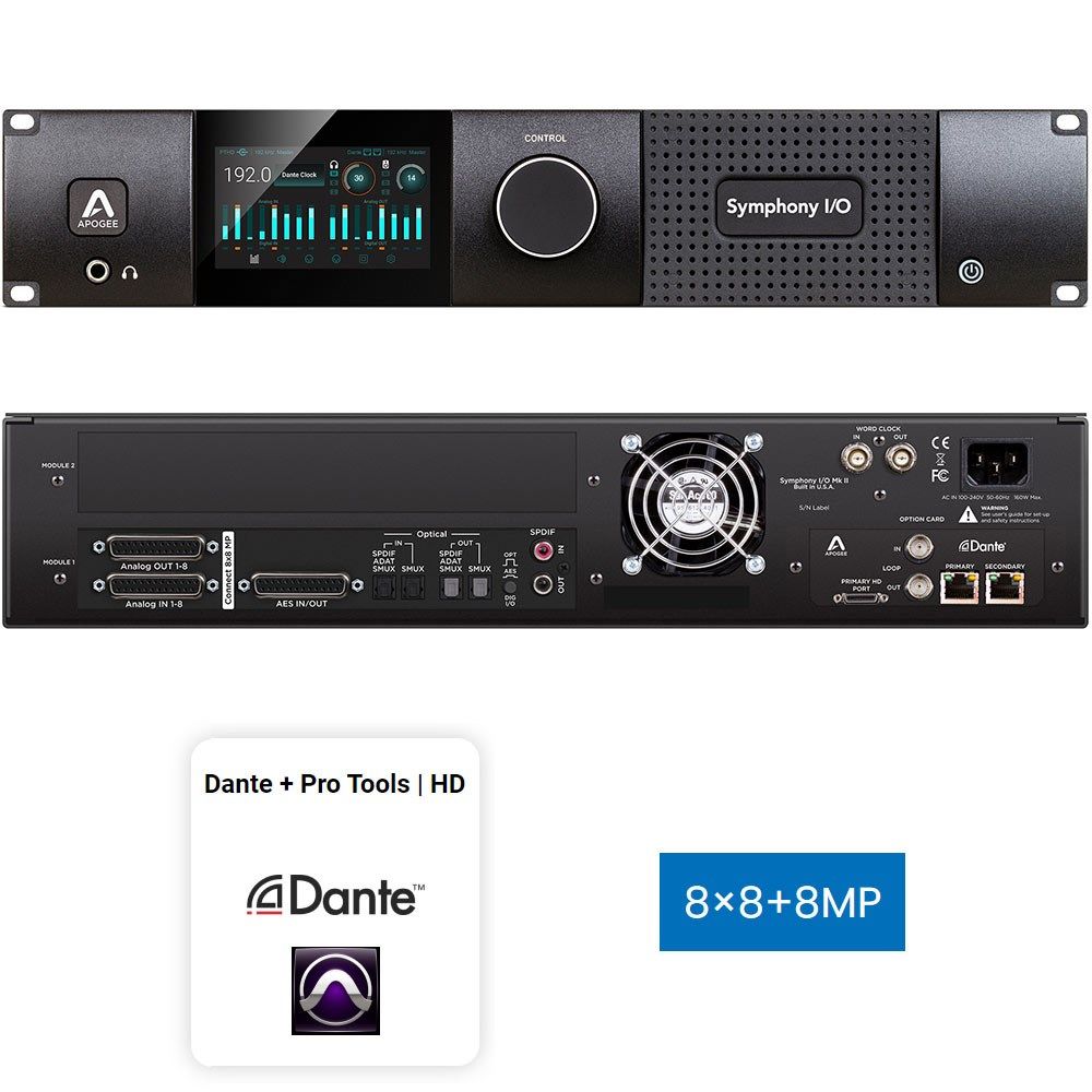 Apogee Symphony I/O MKII 8x8+8MP Configuration Dante + PT HD Audio