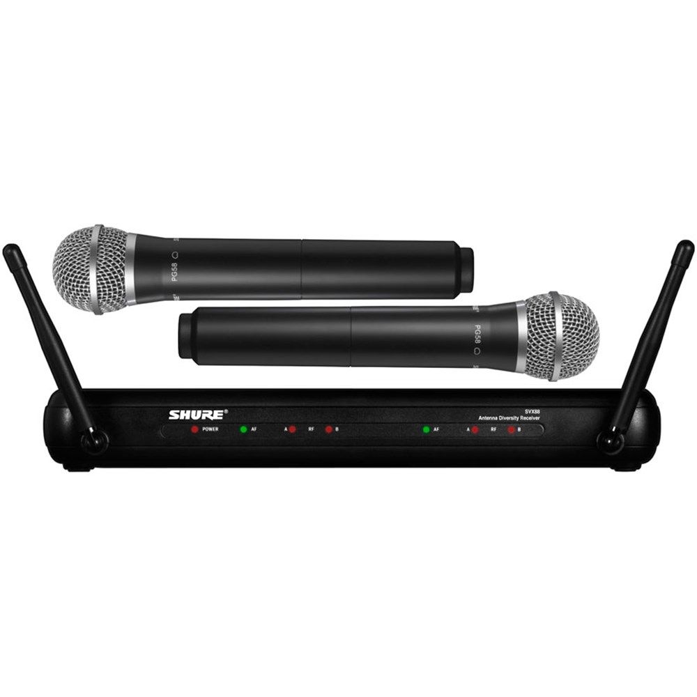 ほぼ未使用SHURE SVX Dual WirelessSVX288/PG58 ほぼ未使用SHURE SVX Dual WirelessSVX288/PG58