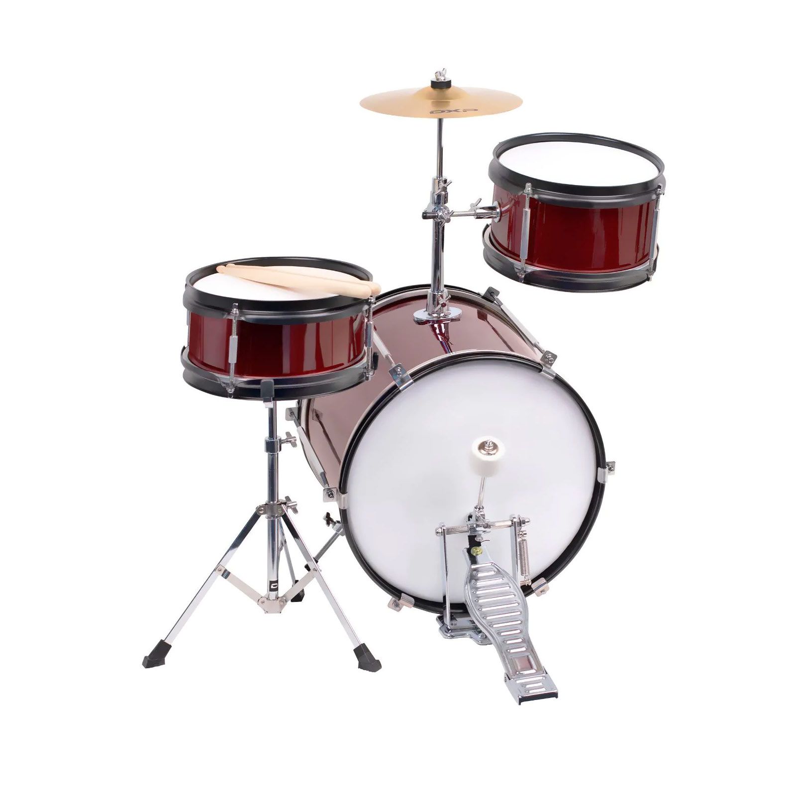 DXP TXJ3WR Junior 3-Piece Drum Kit Wine Red