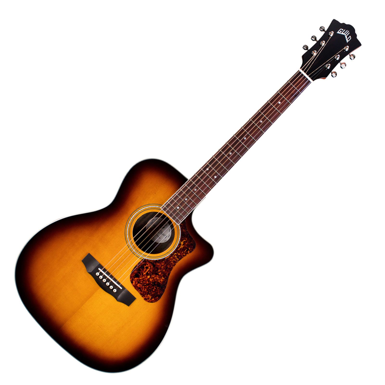 Guild OM260CE Deluxe Burl Acoustic Electric (Edge Sunburst)