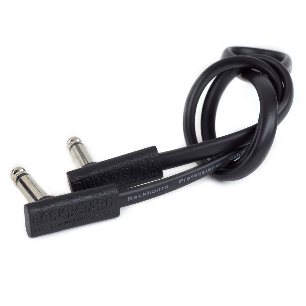 Câble Patch Plat 80 Cm Noir - Jack 6.3mm Coudé Extra Fin Pour Connexions Audio Pro