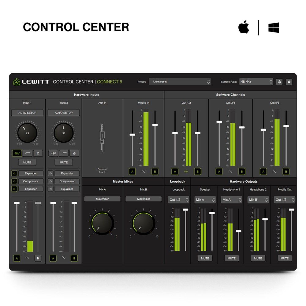 DTM・DAW LEWITT CONNECT 6 Lewitt Connect 6 Dual USB-C Audio Interface for Creators