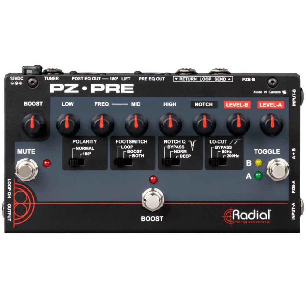 Radial TONEBONE PZ-PRE アコースティックプリアンプ Radial Tonebone PZ-Pre Acoustic Preamp Pedal // Mannys Music