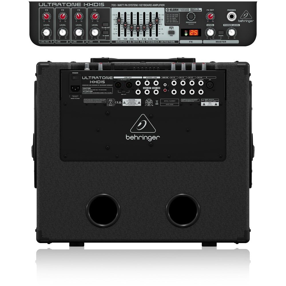 Behringer Ultratone KXD15 600W 4-Ch Keyboard Amp w/ Klark Teknik