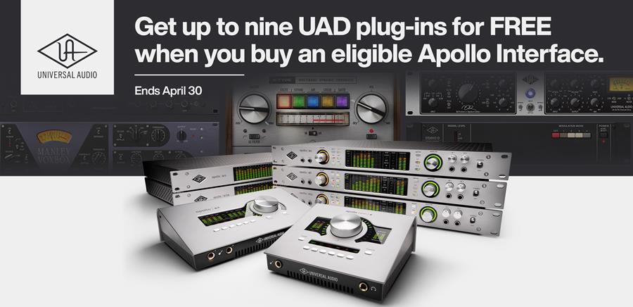 Universal Audio Apollo promotion - buy an eligible Apollo interface and receive up to 9 bonus plugins