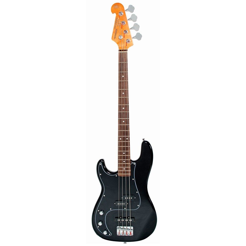 SX VEP62LHB Vintage Style Bass Guitar Left-Hand (Black) // Mannys