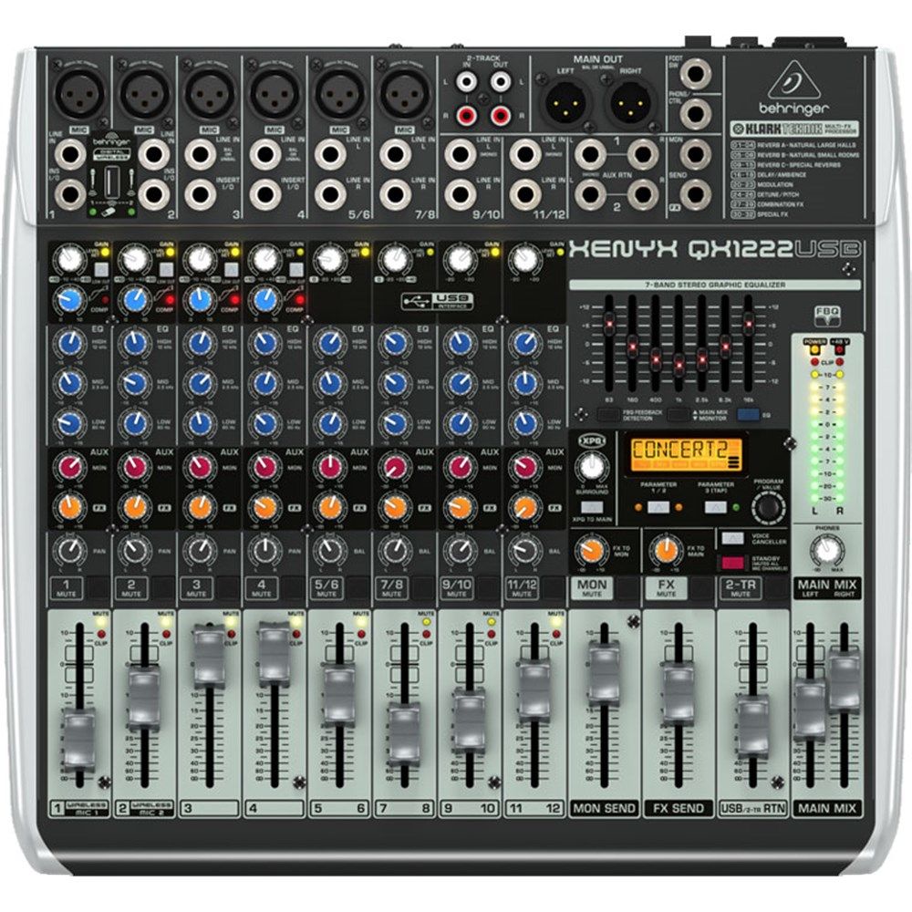 Behringer Xenyx QX1222USB 12-Input Mixer w/ FX & USB
