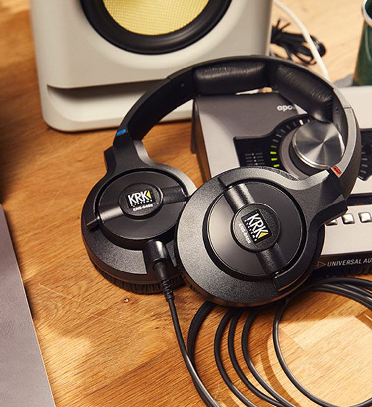Close up of KRK headphones