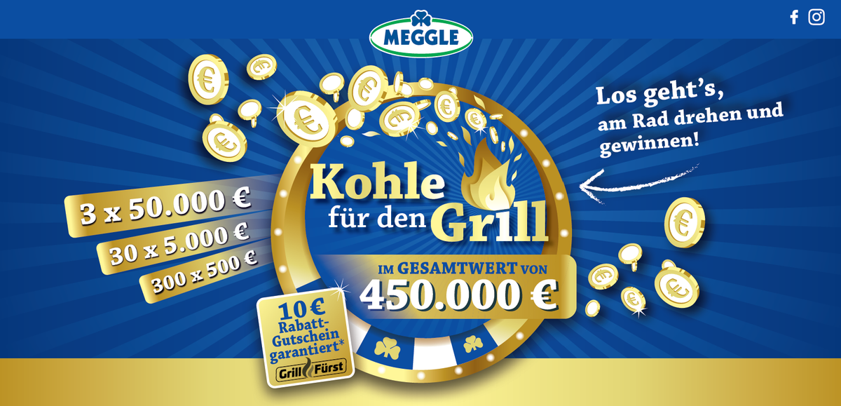 MEGGLE Gewinnspiel Kohle für den Grill