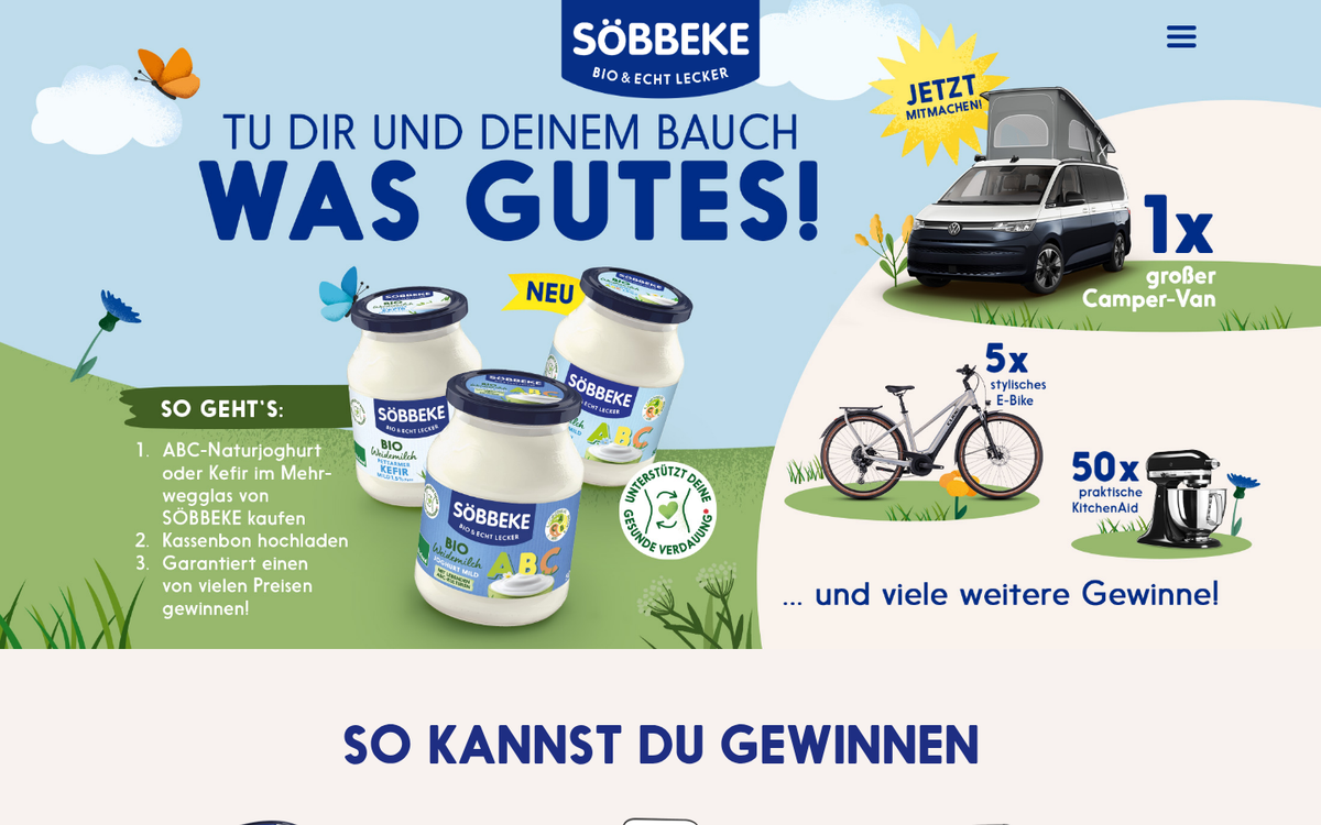 Söbbeke Kefir, ABC-Naturjoghurt Cashback & Gewinnspiel 2026
