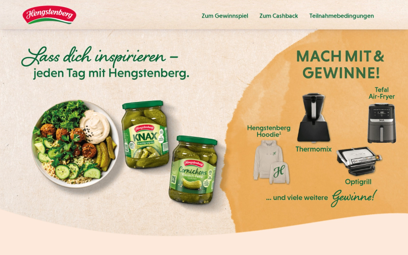 Hengstenberg — Hengstenberg der Warengruppen Essig, Gurke Cashback & Gewinnspiel 2027