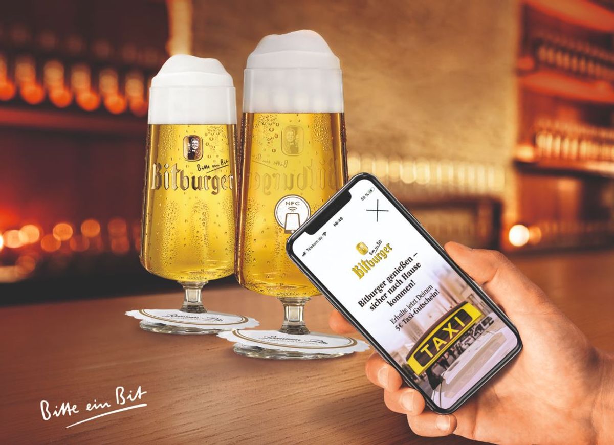 Bitburger Taxigutschein Aktion mit NFC
