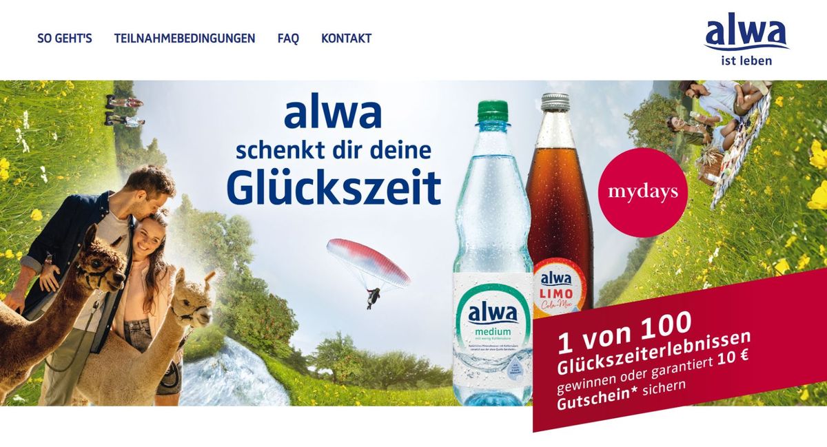 alwa Glückszeit Gewinnspiel mit mydays