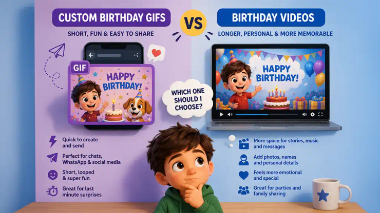 Custom Birthday GIFs vs. Birthday Videos: What Should You Choose?