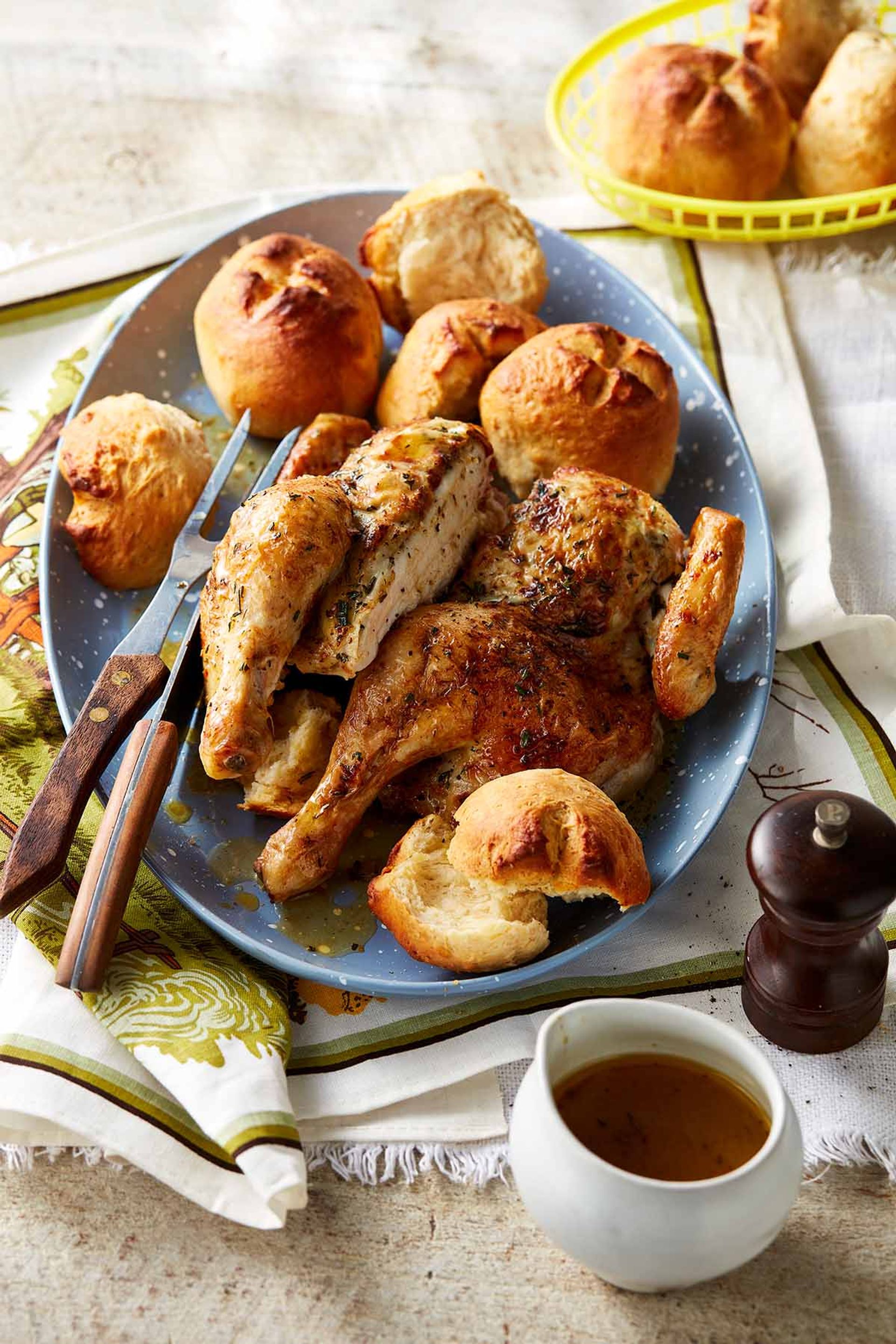 Roast chicken on a plate