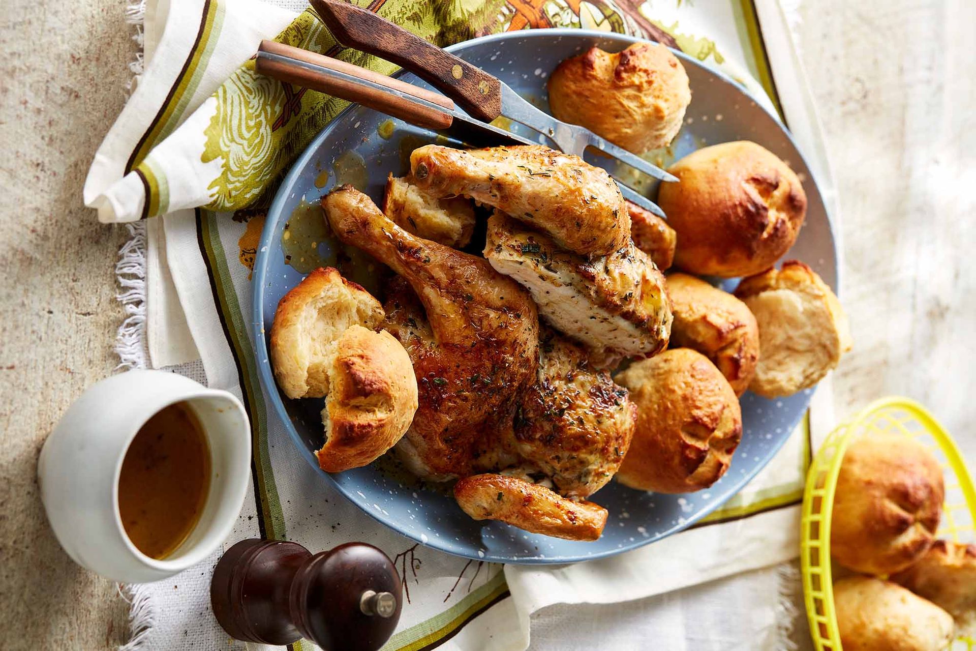 Roast chicken on a plate