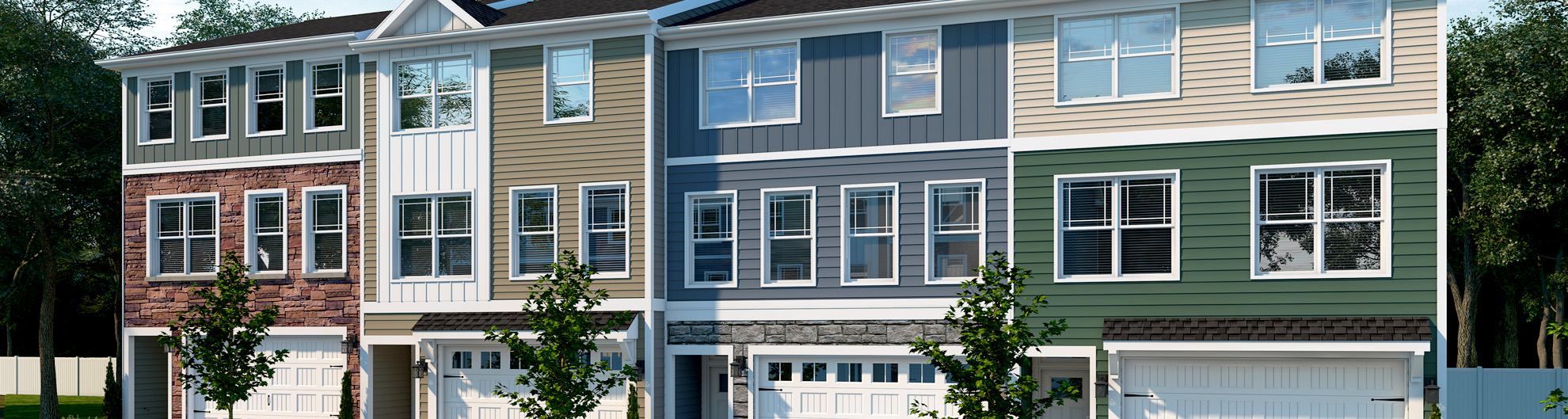 Small colorful apartment buildings